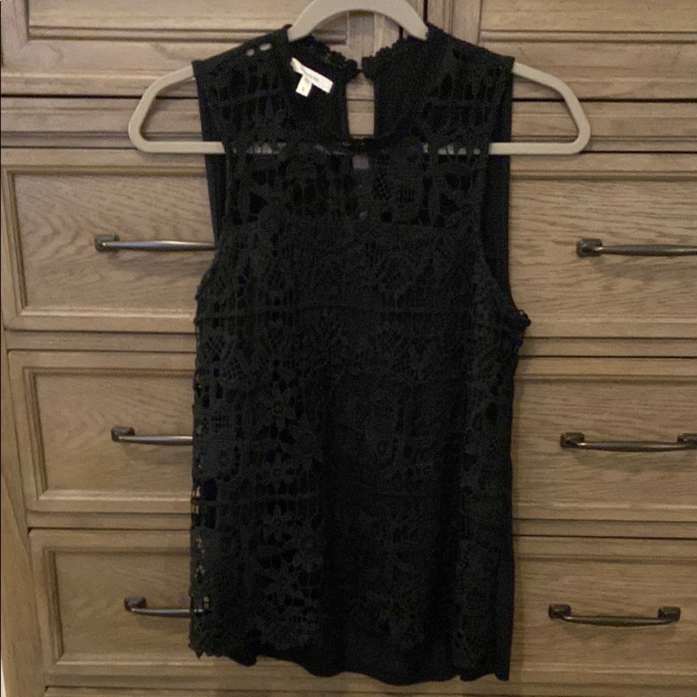 Black Lace Sleeveless Top